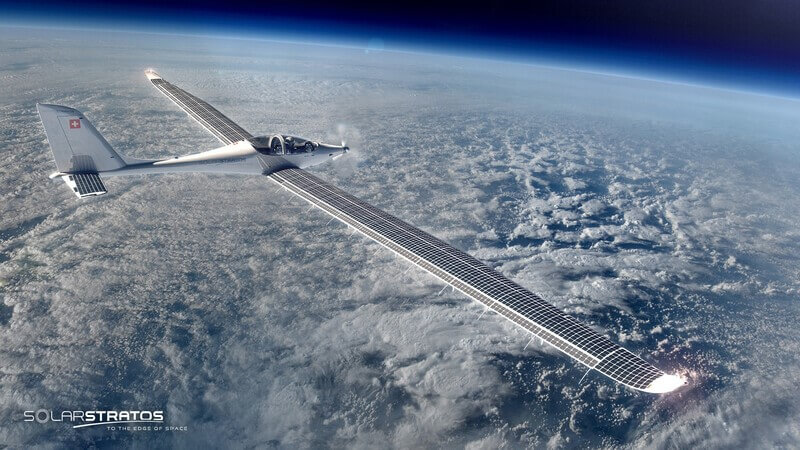 Solar Plane Over Earth