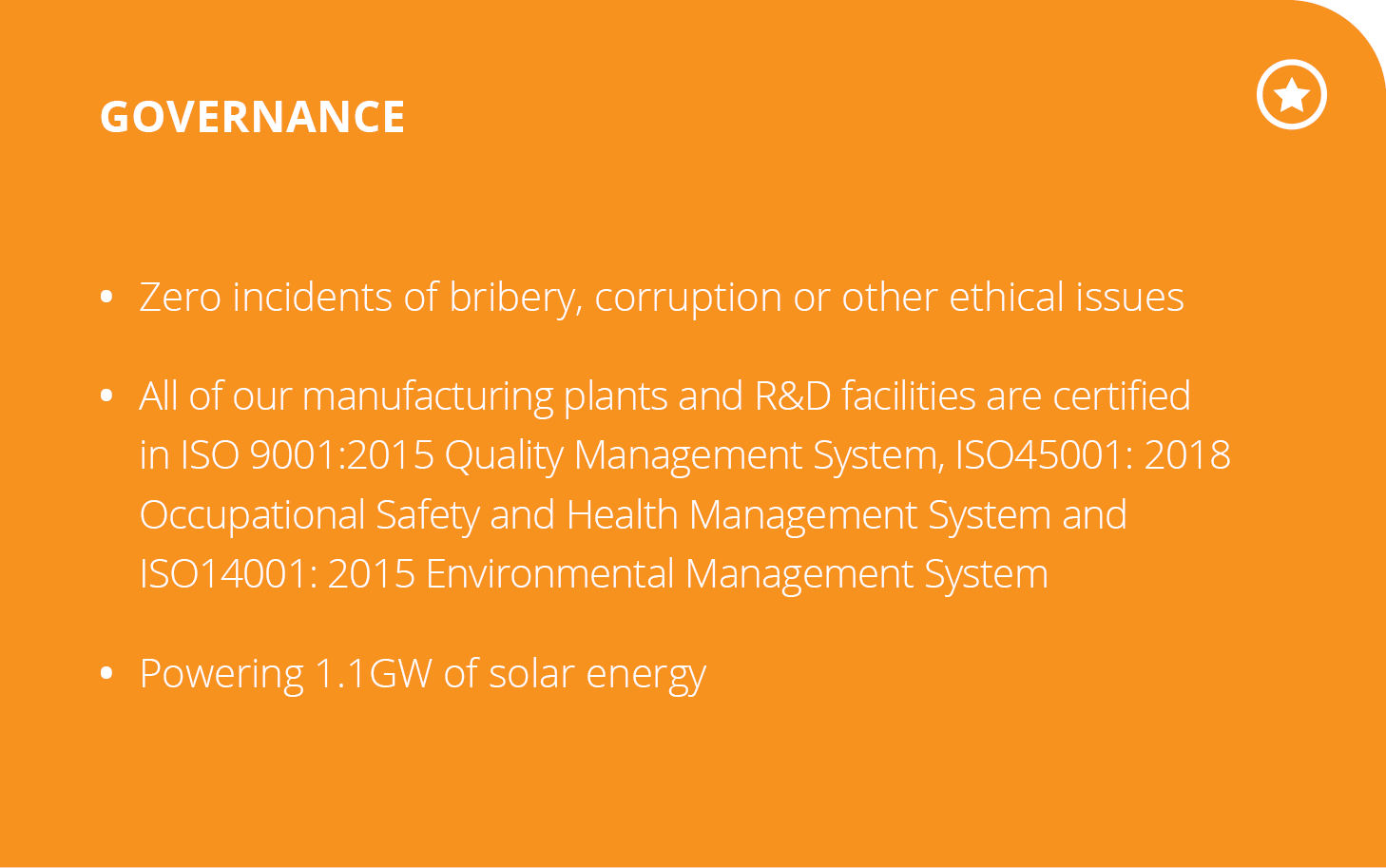 The first Maxeon esg Sustainability Report, for the company’s environmental, social and governance (ESG) strategy, with a specific focus on the good governance as core of good business. 