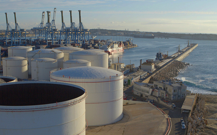 Aerial view of Oiltanking complex